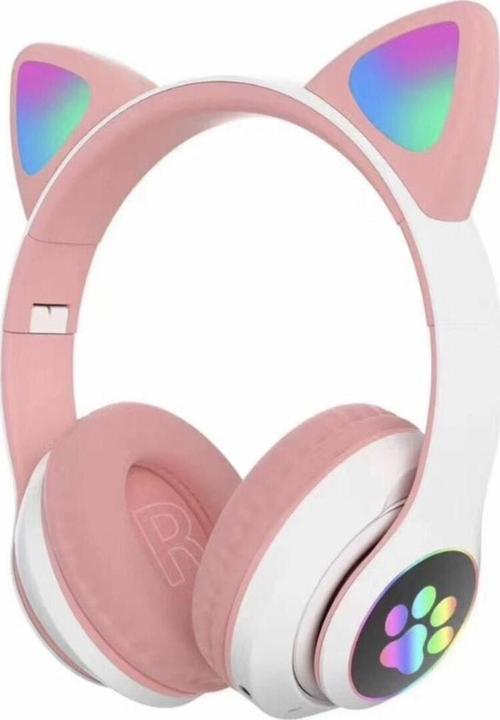 Sevimli Kedi Kulaklı Led Işıklı Kablosuz Kulaküstü Bluetooth Kulaklık Stn-28