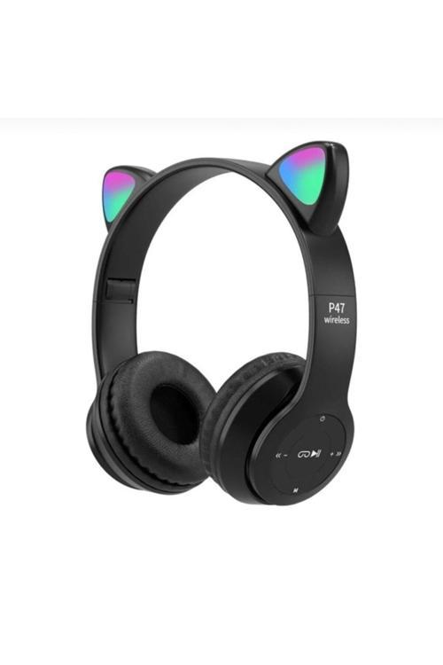 P47M Bluetooth 5.0 Kedi Tasarımlı Katlanabilir Kulak Üstü Kulaklık