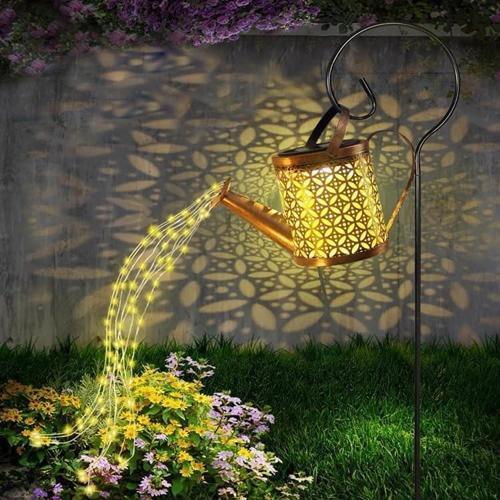 Güneş Enerjili Bahçe Aydınlatması – Sulama Kabı Tasarımlı Dekoratif LED Lamba | IP55 Su Geçirmez,