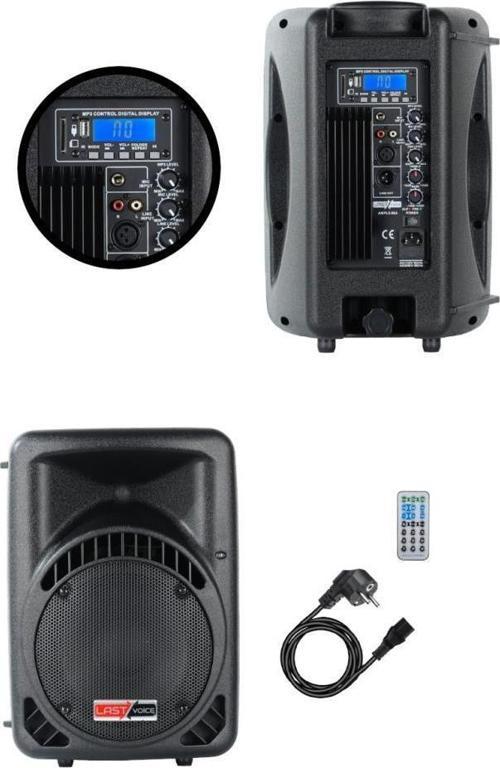 Ample-08A Aktif Kabin Hoparlör 8 İnç 450 Watt Bluetooth Usb