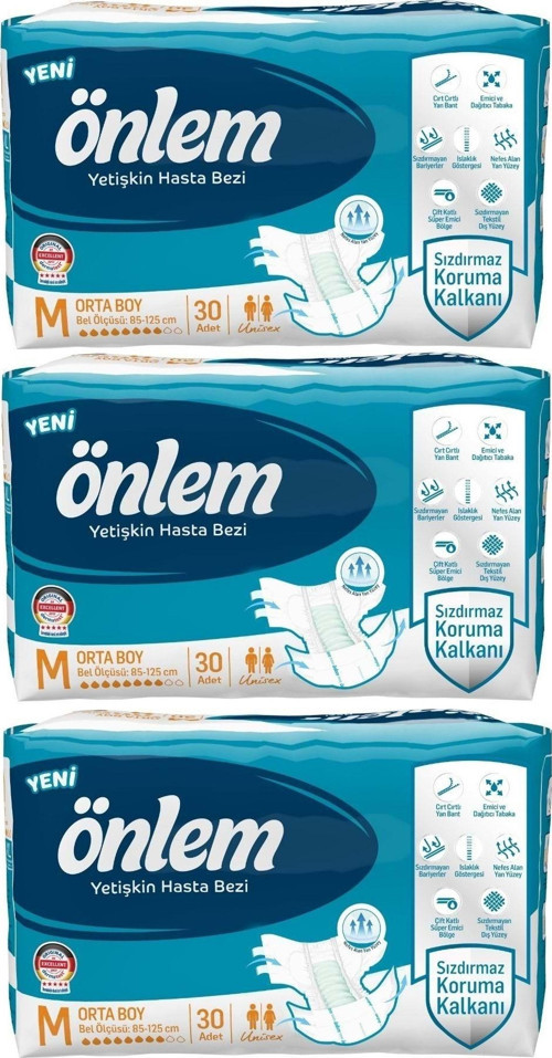 Hasta Bezi Bel Bantlı Tekstil Yüzey Medium Orta 90 Adet