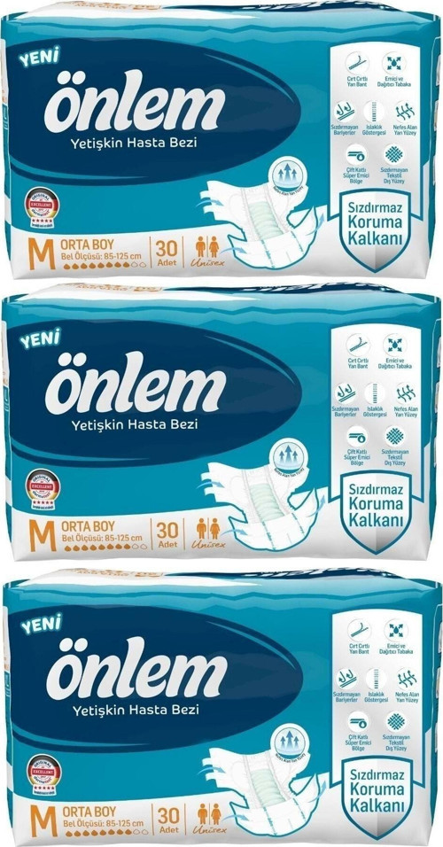 Hasta Bezi Bel Bantlı Tekstil Yüzey Medium Orta 90 Adet