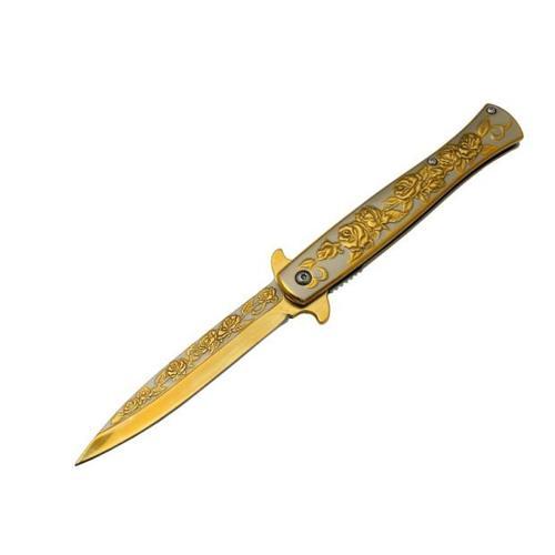 Metal Güllü Çakı Gold Marka:Sibirya Ürün Kodu: HC012 GOLD 22,5 CM