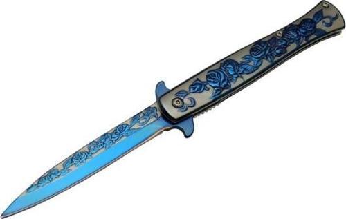 Metal Güllü Çakı Blue Marka:Sibirya Ürün Kodu: HC012 BL 22,5 CM