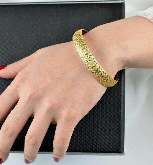 10 gr (GRAM) Cam Kırığı Şarnel Bilezik 22 Ayar Altın