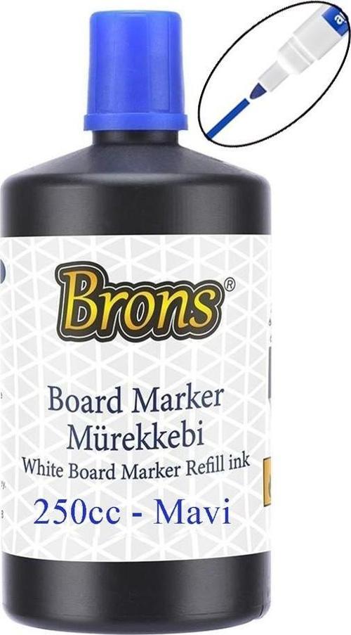 Mavi Yazı Tahta Kalem Mürekkebi 250ml 1 Adet Brons Tahta Kalemi Mürekkebi Kolay Silinebilir 250gr Okul Sınıf Öğrenci