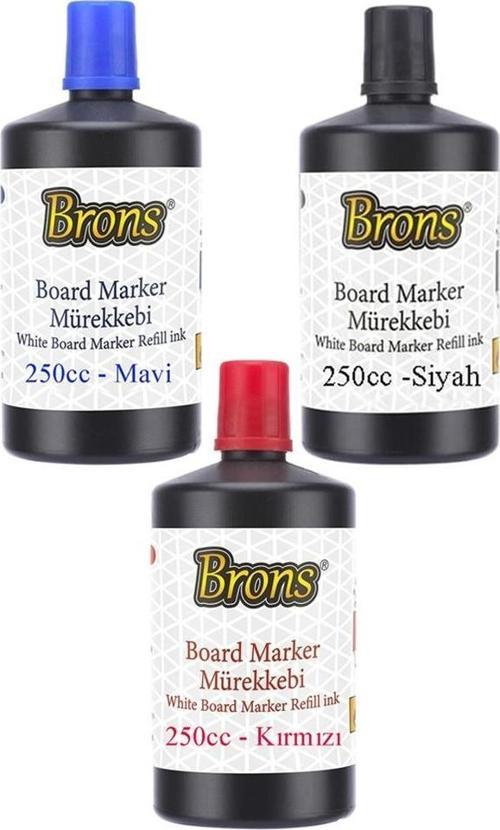 Mavi Siyah Kırmızı Yazı Tahta Kalem Mürekkebi 250ml 1 Adet Brons Tahta Kalemi Mürekkebi Kolay Silinebilir 250gr Okul