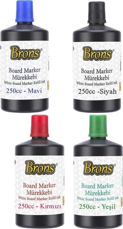 Mavi Siyah Kırmızı Yeşil Yazı Tahta Kalem Mürekkebi 250ml 1 Adet Brons Tahta Kalemi Mürekkebi Kolay Silinebilir 250gr