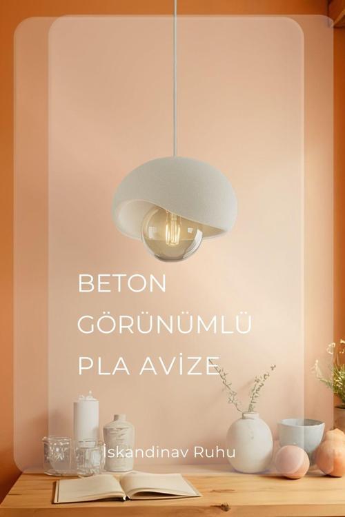 Beton Görünümlü Stone Mushroom İskandinav Tarz Dokulu Sarkıt Çevre Dostu Avize