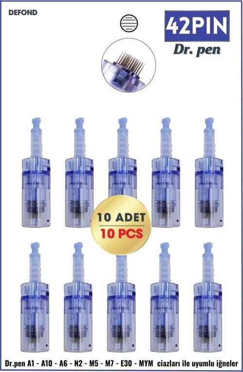 Dr Pen A6-A10-A1-N2-M5-M7-E30-Mym Uyumlu Iğneleri 10 Adet 42 Pin Orijinal Dermapen Iğne Kartuşu