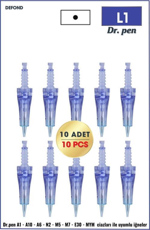 Dr Pen A6-A10-A1-N2-M5-M7-E30-Mym Uyumlu Iğneleri 10 Adet 1 Pin Orijinal Dermapen Iğne Kartuşu