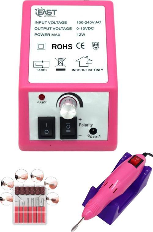 Protez Tırnak Freze Makinesi Manikür Pedikür Tırnak Törpü Cihazı Elektrikli 6 Başlık