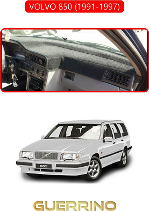 Volvo 850 1991-1997 Torpido Koruma Halısı Araca Özel Üretim - Kenarı Kırmızı