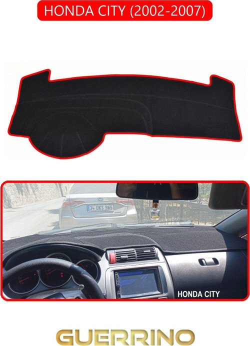 HONDA CITY 2002-2007TORPİDO KORUMA HALISI KIRMIZI KENAR