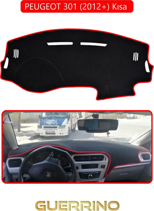 PEUGEOT 301 (2012+) TORPİDO KORUMA HALISI KIRMIZI KENAR