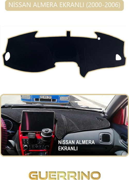 NİSSAN ALMERA EKRANLI 2000-2006TORPİDO KORUMA HALISI BEJ KENAR