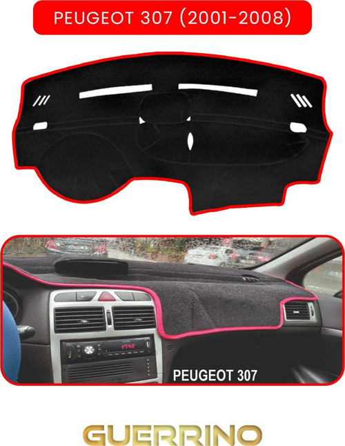 PEUGEOT 307 (2001-2008)TORPİDO KORUMA HALISI KIRMIZI KENAR