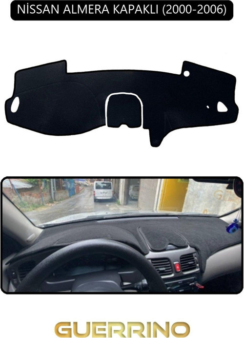 NİSSAN ALMERA KAPAKLI 2000-2006TORPİDO KORUMA HALISI SİYAH KENAR