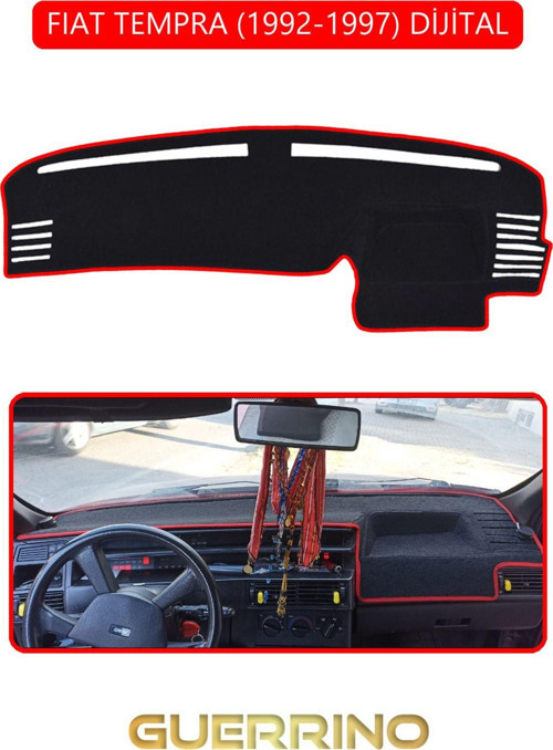 FIAT TEMPRA 1992-1997 Modellerine Uygun DijitalTORPİDO KORUMA HALISI KIRMIZI KENAR