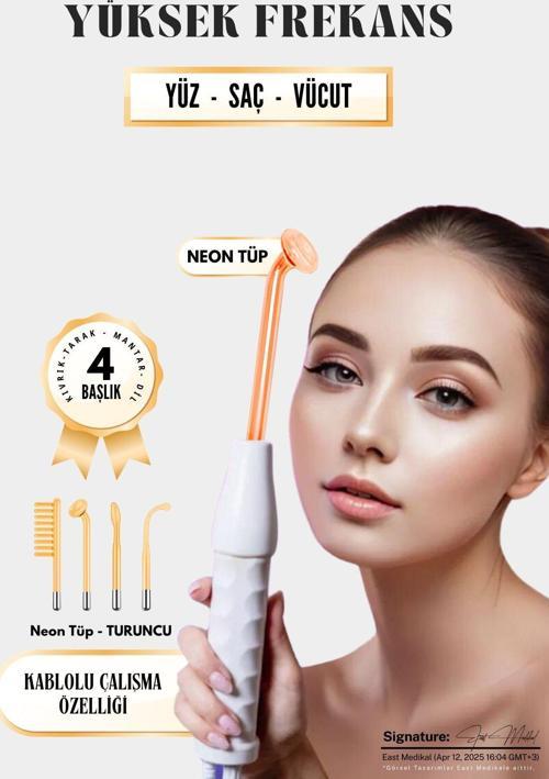 Yüksek Frekans Cihazı 4 Problu Yüz Cilt Bakım Cihazı Gençleştirme Anti-Aging High Frequenc