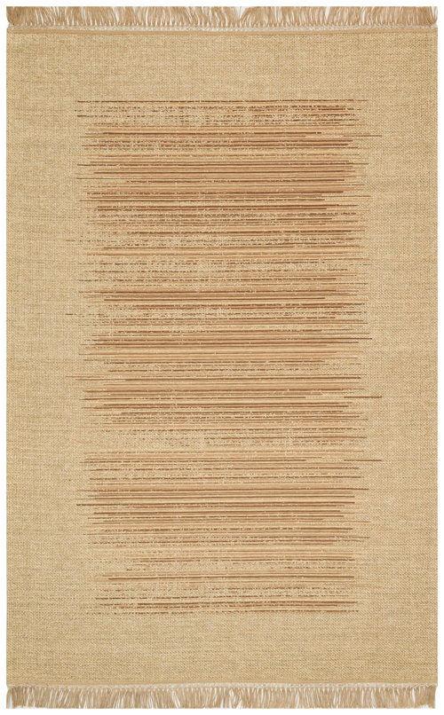 Bronx BRN 02 Natural Beige Hasır Görünümlü Kaymaz Tabanlı Dekoratif Kilim