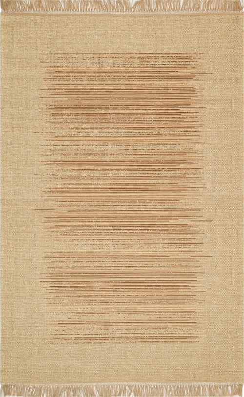 Bronx BRN 02 Natural Beige Hasır Görünümlü Kaymaz Tabanlı Dekoratif Kilim