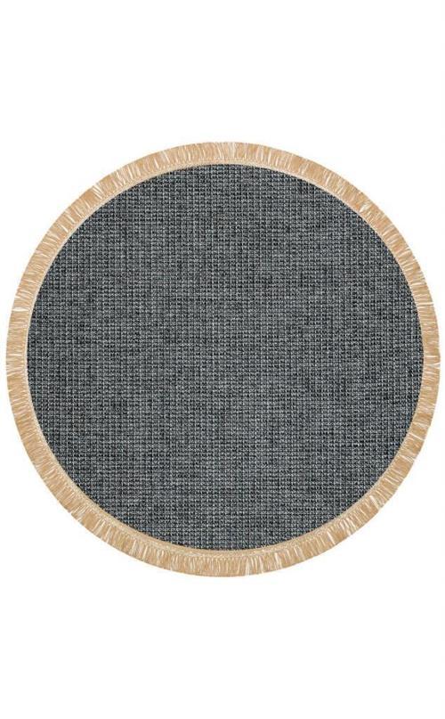 Bronx BRN 01 Antrasit Silver Hasır Görünümlü Kaymaz Tabanlı Dekoratif Kilim