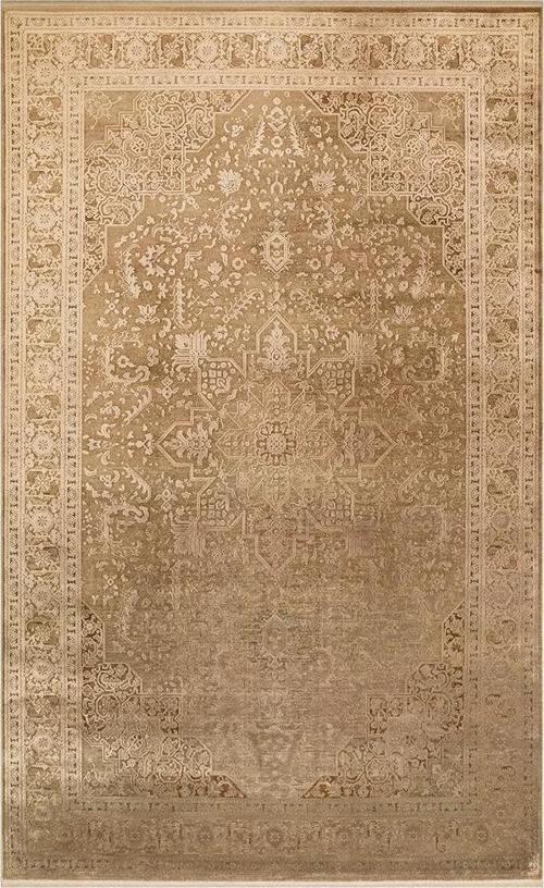 Babylon BBL 02 Rayon Viskon Eskitme Desenli Bronze Vintage Salon Halısı