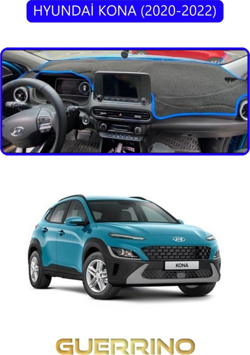 HYUNDAİ KONA 2020-2022TORPİDO KORUMA HALISI MAVİ KENAR