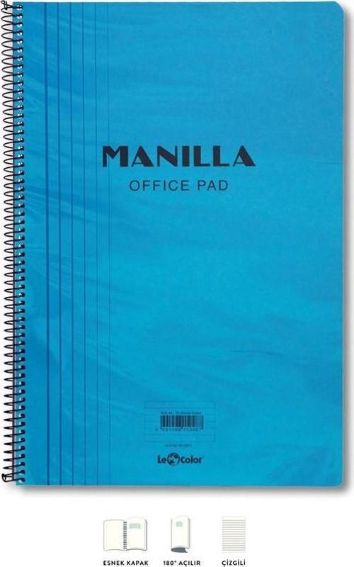 Manilla Ofis Defter A4 Çizgili Mavi