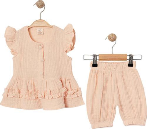 MÜSLİN ŞORTLU İKİLİ TAKIM Somon