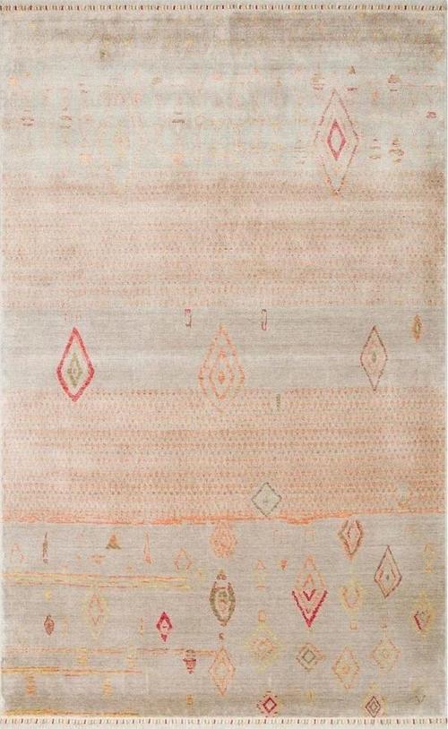 Nepal ZR 15 Yün Viskon Tensel Beige Autumn Otantik Modern Uşak Halısı