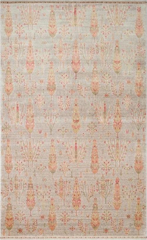 Nepal ZR 08 Yün Viskon Tensel Beige Autumn Otantik Modern Uşak Halısı