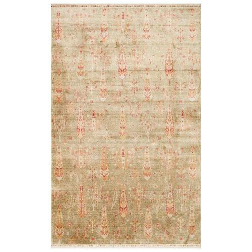 Nepal ZR 08 Yün Viskon Tensel Green Autumn Otantik Modern Uşak Halısı