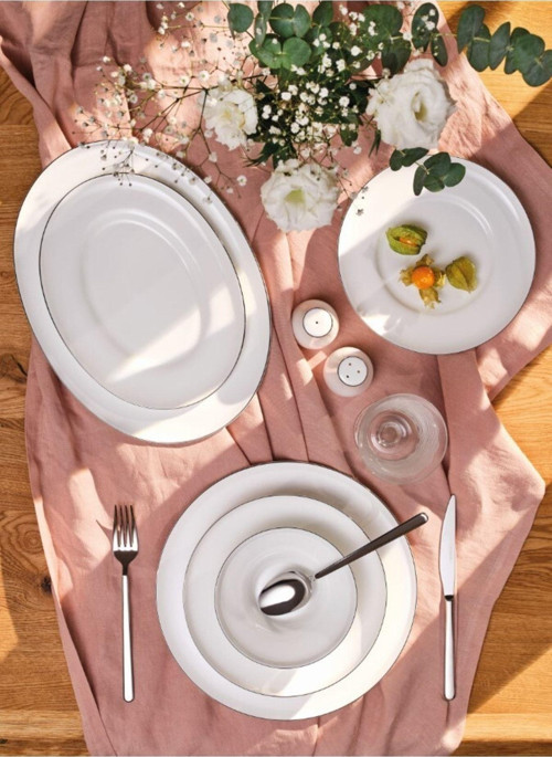 Alicia 60 Parça Yemek Takımı Yuvarlak Platin