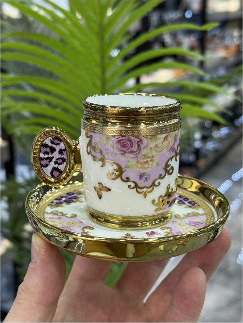 Caviar Lüx Porselen 6 Lı Fİncan Takımı Purple