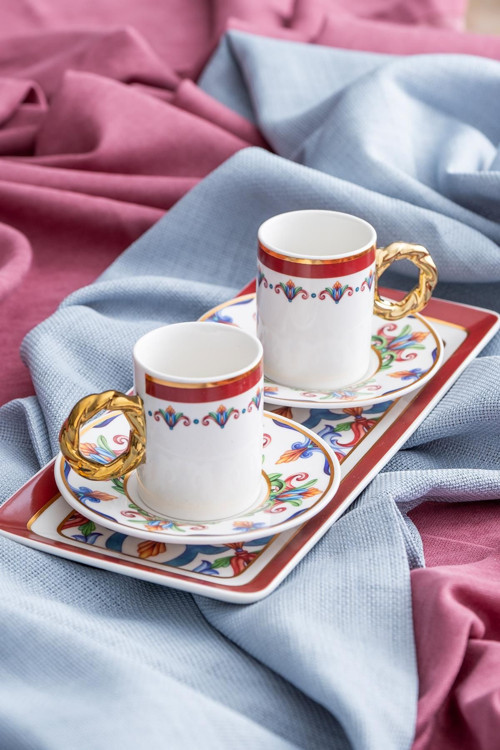 Francesca 2 Kişilik Porselen Kahve Fincanı Takımı - 90 ml