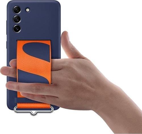 Galaxy S21 FE ile Uyumlu Kayışlı Silikon Kılıf Lacivert-EF-GG990TNEGWW