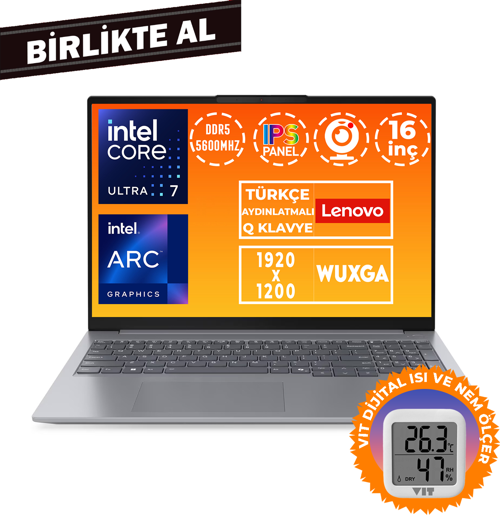 ThinkBook 16 G7 Ultra 7 155H 16GB 512GB SSD 16" WUXGA W11P + VIT Termometre 21MS008RTR 052