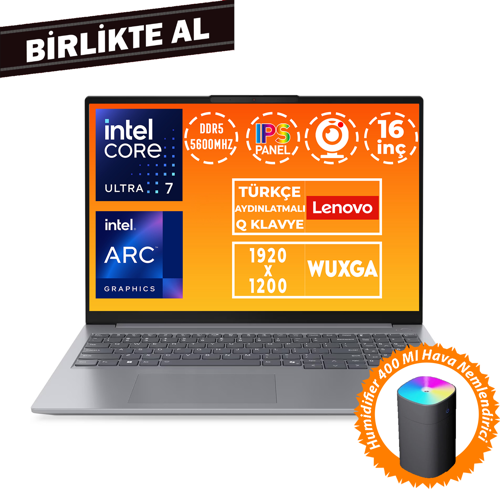 ThinkBook 16 G7 Ultra 7 155H 32GB 1TB SSD 16" WUXGA Freedos+ Hava Nemlendirici 21MS008RTR 048