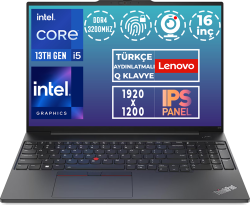 ThinkPad E16 G1 i5-13420H 24GB 512GB SSD 16" WUXGA W11P Taşınabilir Bilgisayar 21JN00JUTX 009