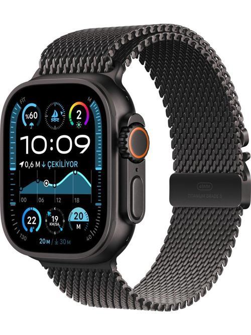 Watch Ultra 2 GPS + Cellular 49mm Siyah Titanyum Kasa ve Siyah-Titanyum Milano Loop Kordon Akıllı Saat