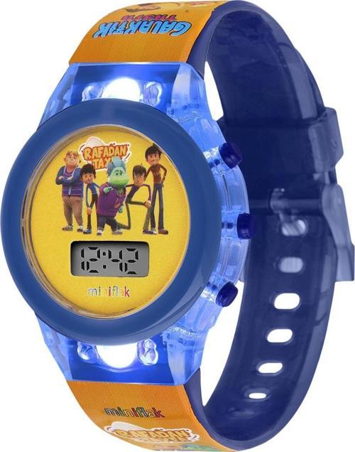 MiniFlak Rafadan Tayfa Lisanslı RF7221 Sarı Lacivert Işıklı Öğretici Çocuk Saati