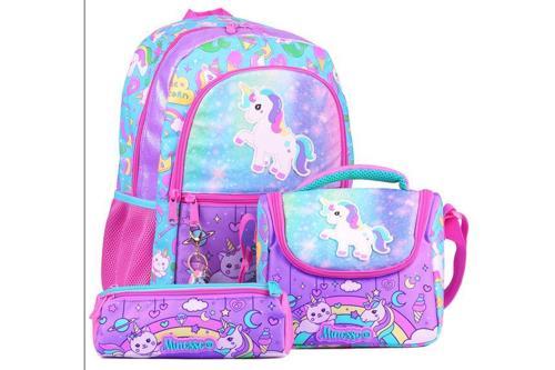 Unicorn Desenli Kız Çocuk 3'lü Okul Çanta Seti Set1007