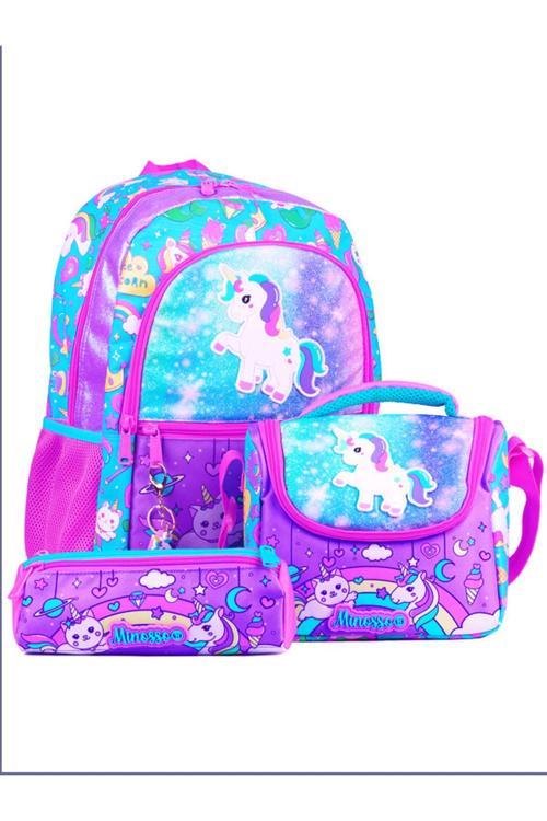 Unicorn Desenli Kız Çocuk 3'lü Okul Çanta Seti Set1007