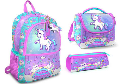 Unicorn Desenli Kız Çocuk 3'lü Okul Çanta Seti Set1007