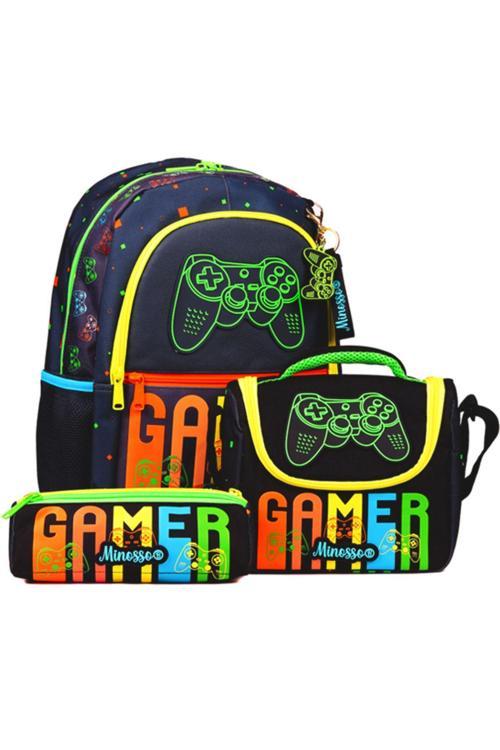 Gamer Desenli Erkek Çocuk 3'lü Okul Çanta Seti Set1009