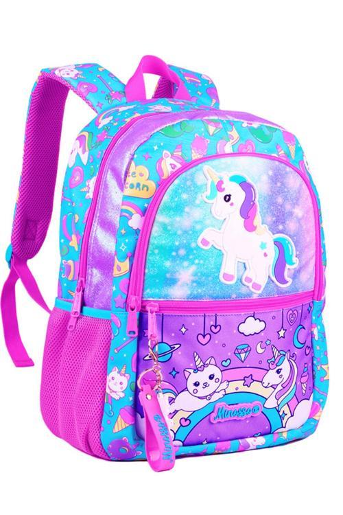 Unicorn Desenli Kız Çocuk İlkokul Sırt Çantası 1007
