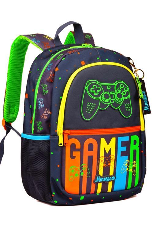 Gamer Desenli Erkek Çocuk İlkokul Sırt Çantası 1009