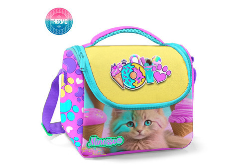 Kedi Desenli Kız Çocuk Thermo Beslenme Çantası 3001